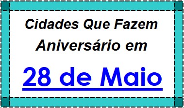 Cidades Brasileiras Que Fazem Aniversário no Dia 28 de Maio