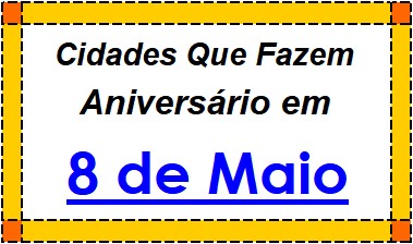 Cidades Brasileiras Que Fazem Aniversário no Dia 8 de Maio