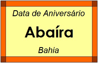 Data de Aniversário da Cidade Abaíra