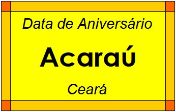 Data de Aniversário da Cidade Acaraú