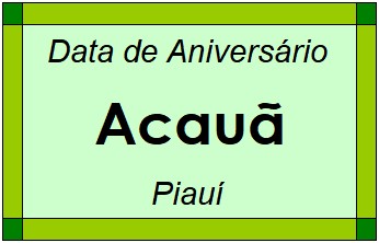 Data de Aniversário da Cidade Acauã