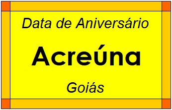 Data de Aniversário da Cidade Acreúna