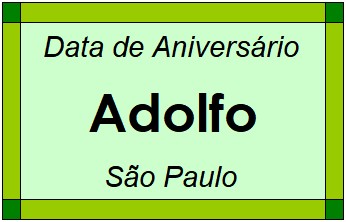 Data de Aniversário da Cidade Adolfo