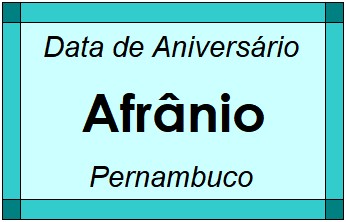 Data de Aniversário da Cidade Afrânio