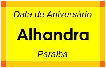 Data de Aniversário da Cidade Alhandra