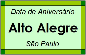 Data de Aniversário da Cidade Alto Alegre