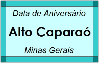 Data de Aniversário da Cidade Alto Caparaó