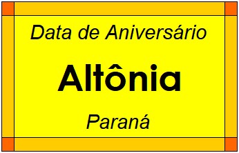 Data de Aniversário da Cidade Altônia