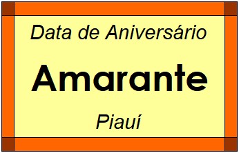 Data de Aniversário da Cidade Amarante