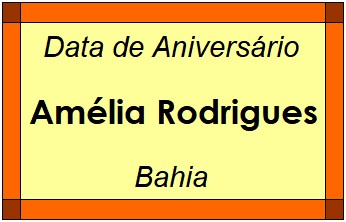 Data de Aniversário da Cidade Amélia Rodrigues