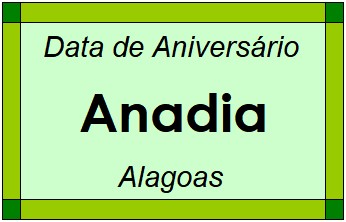 Data de Aniversário da Cidade Anadia