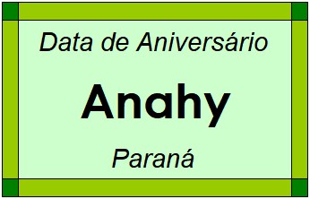 Data de Aniversário da Cidade Anahy