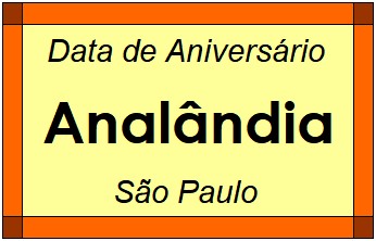 Data de Aniversário da Cidade Analândia