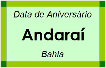 Data de Aniversário da Cidade Andaraí