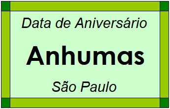 Data de Aniversário da Cidade Anhumas