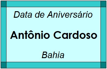 Data de Aniversário da Cidade Antônio Cardoso