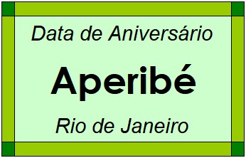 Data de Aniversário da Cidade Aperibé