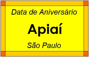 Data de Aniversário da Cidade Apiaí