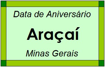 Data de Aniversário da Cidade Araçaí