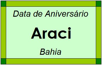 Data de Aniversário da Cidade Araci