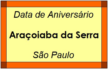 Data de Aniversário da Cidade Araçoiaba da Serra