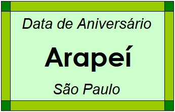 Data de Aniversário da Cidade Arapeí