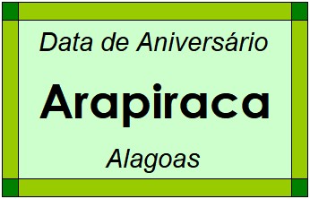 Data de Aniversário da Cidade Arapiraca