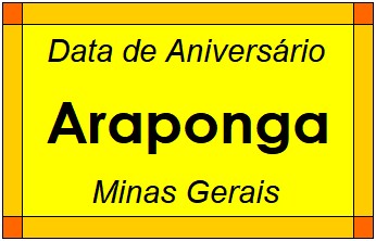 Data de Aniversário da Cidade Araponga