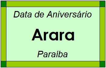 Data de Aniversário da Cidade Arara