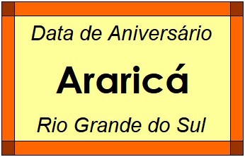 Data de Aniversário da Cidade Araricá