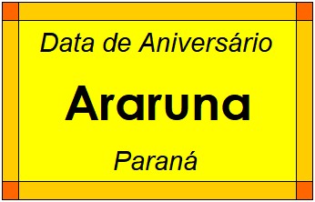 Data de Aniversário da Cidade Araruna