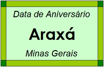 Data de Aniversário da Cidade Araxá