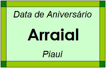 Data de Aniversário da Cidade Arraial