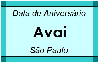 Data de Aniversário da Cidade Avaí