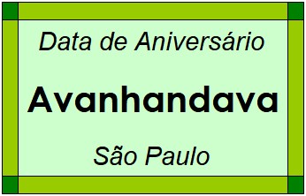 Data de Aniversário da Cidade Avanhandava