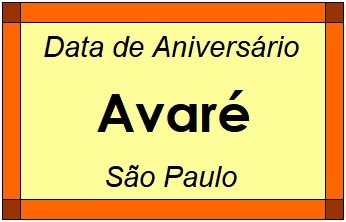 Data de Aniversário da Cidade Avaré