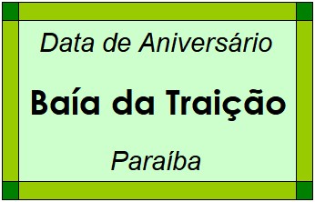 Data de Aniversário da Cidade Baía da Traição