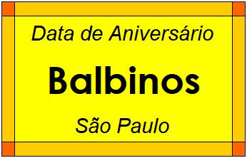 Data de Aniversário da Cidade Balbinos