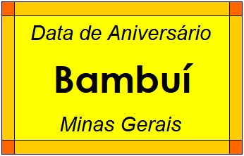 Data de Aniversário da Cidade Bambuí