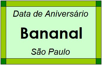 Data de Aniversário da Cidade Bananal