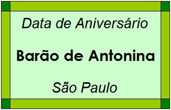 Data de Aniversário da Cidade Barão de Antonina