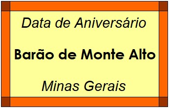 Data de Aniversário da Cidade Barão de Monte Alto