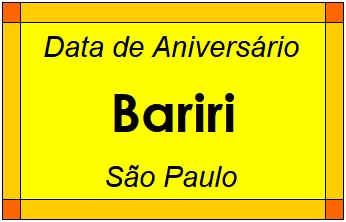 Data de Aniversário da Cidade Bariri