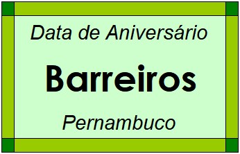 Data de Aniversário da Cidade Barreiros