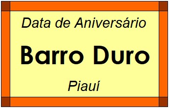 Data de Aniversário da Cidade Barro Duro