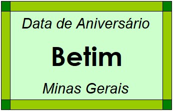 Data de Aniversário da Cidade Betim