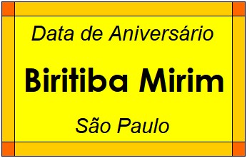 Data de Aniversário da Cidade Biritiba Mirim