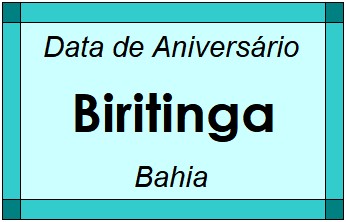 Data de Aniversário da Cidade Biritinga