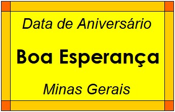 Data de Aniversário da Cidade Boa Esperança