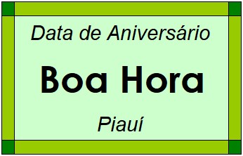 Data de Aniversário da Cidade Boa Hora